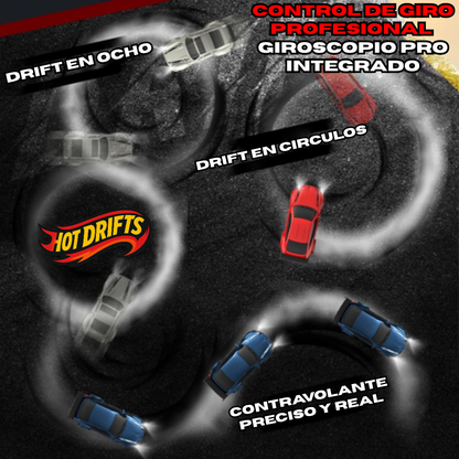 HotDrift™ Mini Coche RC 1/64 4WD con Luces LED