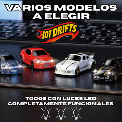 HotDrift™ Mini Coche RC 1/64 4WD con Luces LED